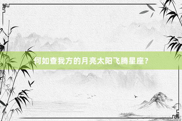 何如查我方的月亮太阳飞腾星座？